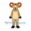 Ram Mascot Costume in Tan with Large Curled Horns