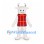 Goat Mascot Costume in White with Red Plaid Vest