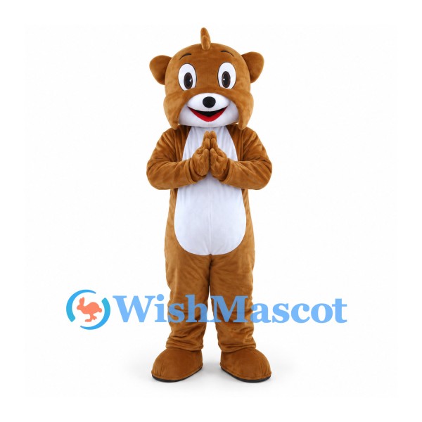 Bear Mascot Costume in Brown with White Belly
