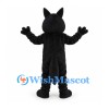 Wolf Mascot Costume in Black with Orange Muzzle and Belly
