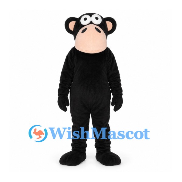 Chimpanzee Mascot Costume in Black with Cream Muzzle