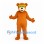 Bear Mascot Costume in Orange with Green Sunglasses