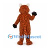 Tiger Mascot Costume in Orange with Black Stripes and White Belly