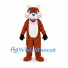 Tiger Mascot Costume in Orange with Black Stripes and White Belly