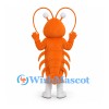 Lobster Mascot Costume in Orange with Long Antennae and White Belly