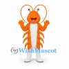 Lobster Mascot Costume in Orange with Long Antennae and White Belly