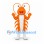 Lobster Mascot Costume in Orange with Long Antennae and White Belly