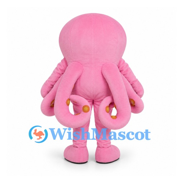 Octopus Mascot Costume in Pink with Curling Tentacles
