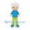 Boy Mascot Costume with Spiky White Hair and Lime Green Pants