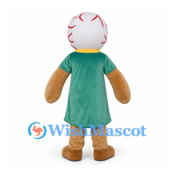 Eyeball Mascot Costume with Green Shirt and Brown Limbs