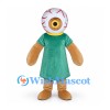 Eyeball Mascot Costume with Green Shirt and Brown Limbs
