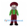 Grandfather Mascot Costume with Burgundy Hat and Green Shirt