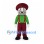 Grandfather Mascot Costume with Burgundy Hat and Green Shirt