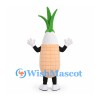 Onion Mascot Costume with Green Shoots and Smiling Face