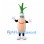 Onion Mascot Costume with Green Shoots and Smiling Face