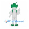 Space Character Mascot Costume in White with Green Head and Shoes