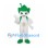 Space Character Mascot Costume in White with Green Head and Shoes