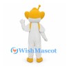 Space Character Mascot Costume in White with Yellow Head and Shoes