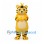 Tiger Mascot Costume in Yellow with Rounded Belly and Black Stripes