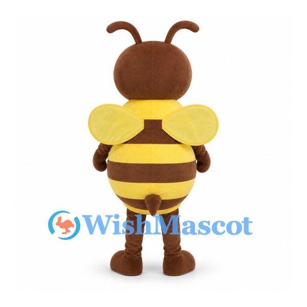 Bee Mascot Costume in Yellow and Brown with Wings