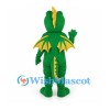 Dragon Mascot Costume in Green with Yellow Wings and Belly
