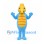 Seahorse Mascot Costume in Blue with Yellow Head and Belly