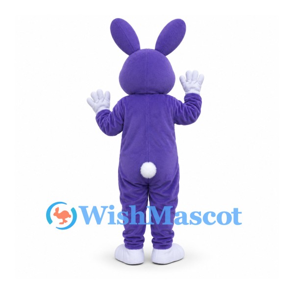 Rabbit Mascot Costume in Purple with White Belly