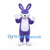 Rabbit Mascot Costume in Purple with White Belly