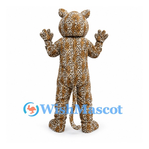 Leopard Mascot Costume with Spotted Fur and Long Tail