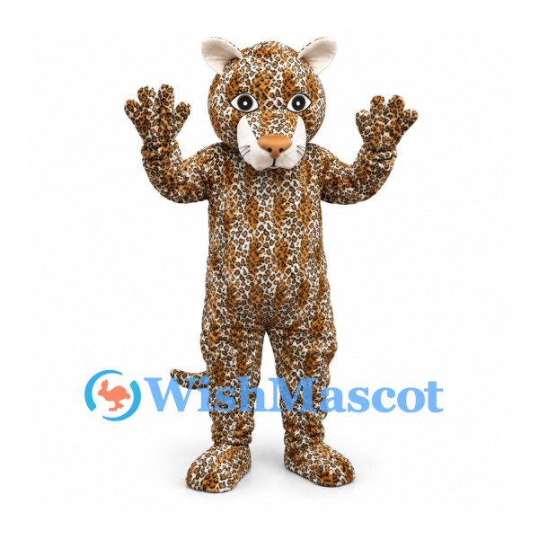 Leopard Mascot Costume with Spotted Fur and Long Tail