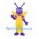 Butterfly Mascot Costume in Purple with Yellow Overalls and Wings
