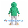 Boy Mascot Costume with Green Hooded Jacket and Gray Pants