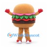 Hamburger Mascot Costume with Smiling Face and Red Gloves