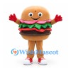 Hamburger Mascot Costume with Smiling Face and Red Gloves