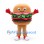 Hamburger Mascot Costume with Smiling Face and Red Gloves