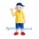 Boy Mascot Costume with Yellow Shirt and Blue Baseball Cap
