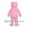 Bear Mascot Costume in Pink with White Belly and Black Nose