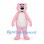 Bear Mascot Costume in Pink with White Belly and Black Nose