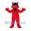 Devil Mascot Costume in Red with Black Hair and Small Horns