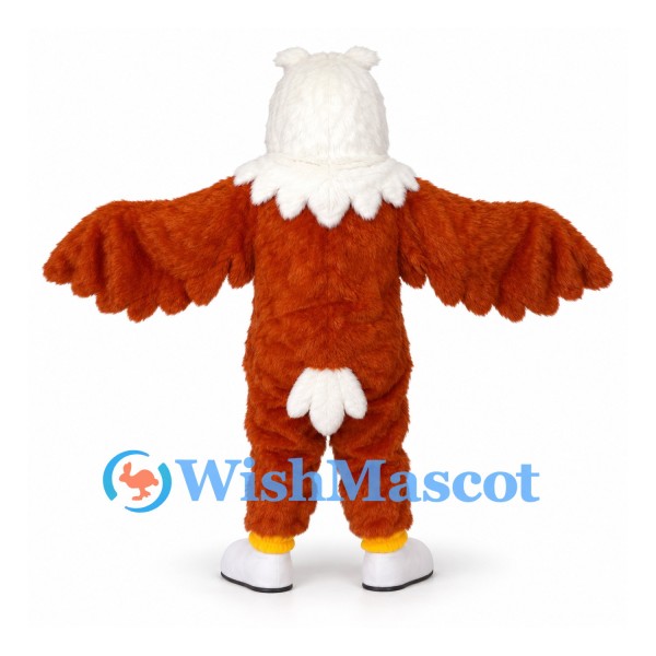 Bald Eagle Mascot Costume with Brown Wings and White Head