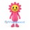 Flower Mascot Costume with Pink Petals and Yellow Smiling Face