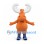 Moose Mascot Costume in Orange with White Antlers and Blue Socks