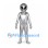 Alien Mascot Costume in Silver with Large Black Eyes