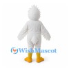 White Bird Mascot Costume with Yellow Beak and Layered Tail