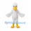 White Bird Mascot Costume with Yellow Beak and Layered Tail