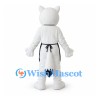 Wolf Mascot Costume in White with Black Apron