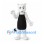 Wolf Mascot Costume in White with Black Apron