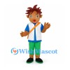 Boy Mascot Costume with Spiky Brown Hair and Green Pants
