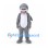 Shark Mascot Costume in Gray with White Belly and Pointed Teeth