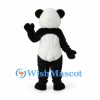 Panda Mascot Costume in Black and White with Oval Belly
